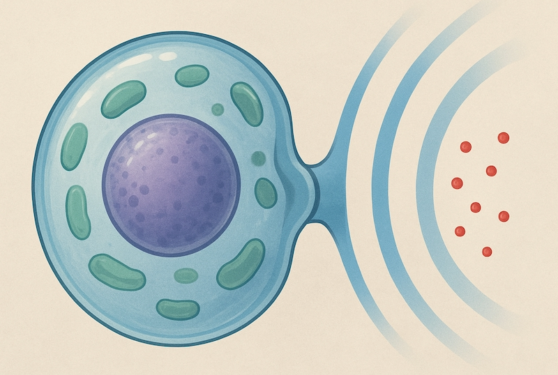 Biological cell under EMF stress with closed membrane and blocked communication
