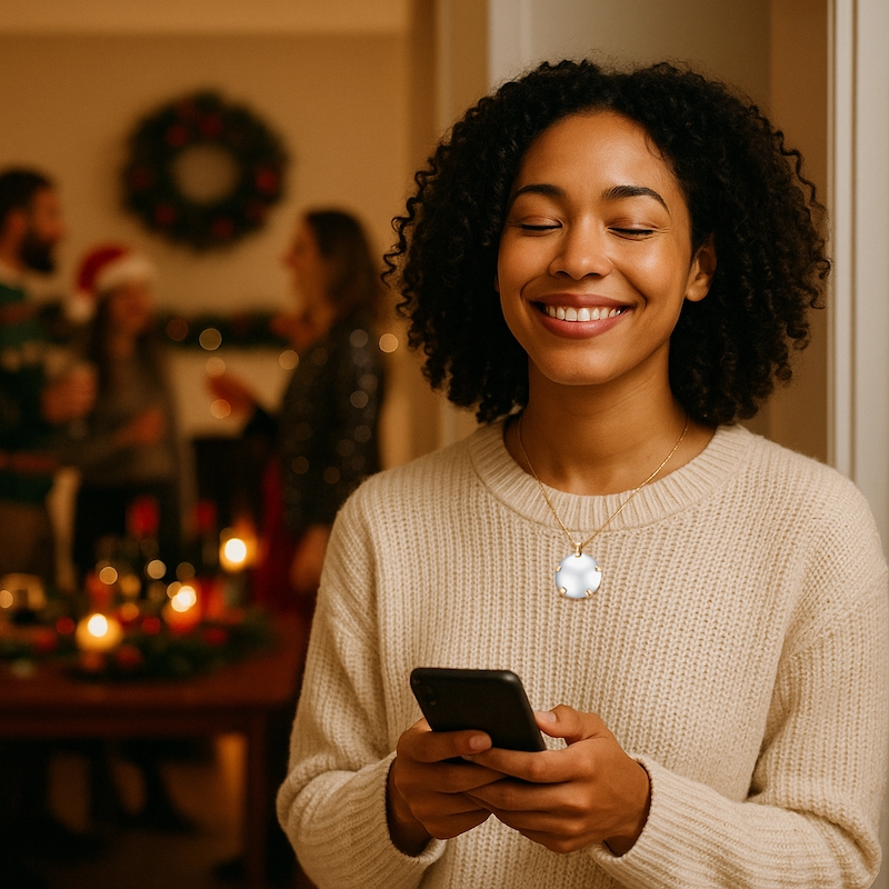 Person confidently stepping away from holiday stress