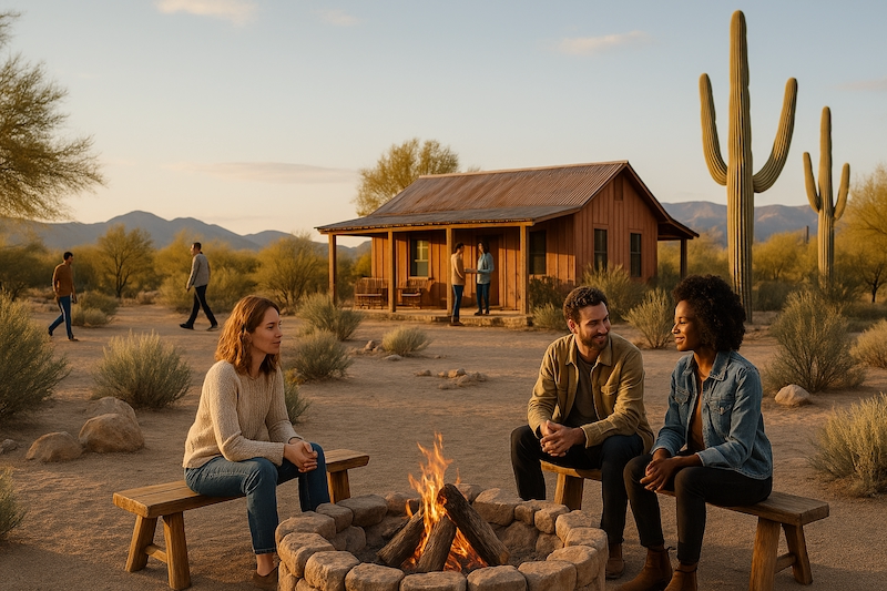 People relaxing outdoors during a digital detox retreat