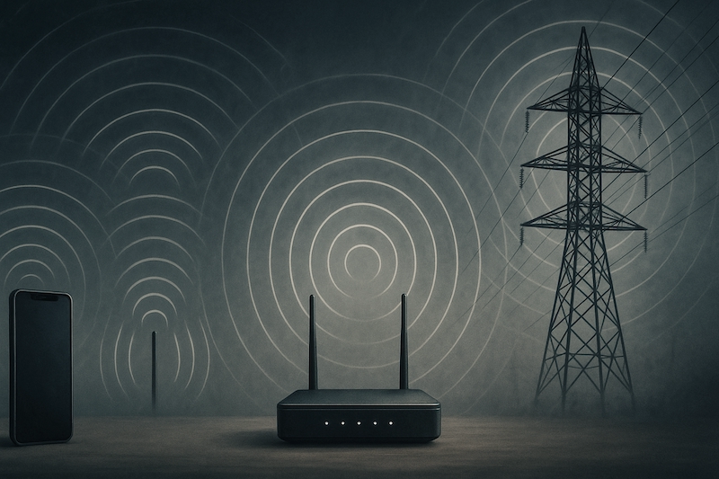 Artistic visualization of invisible EMF radiation