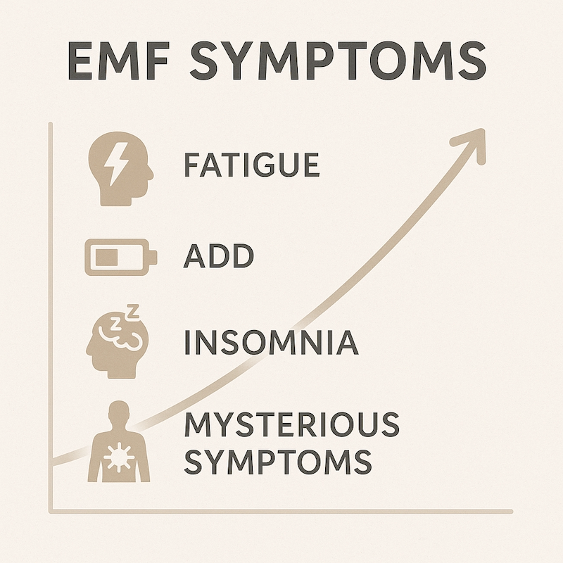 Infographic showing increase in EMF-related symptoms