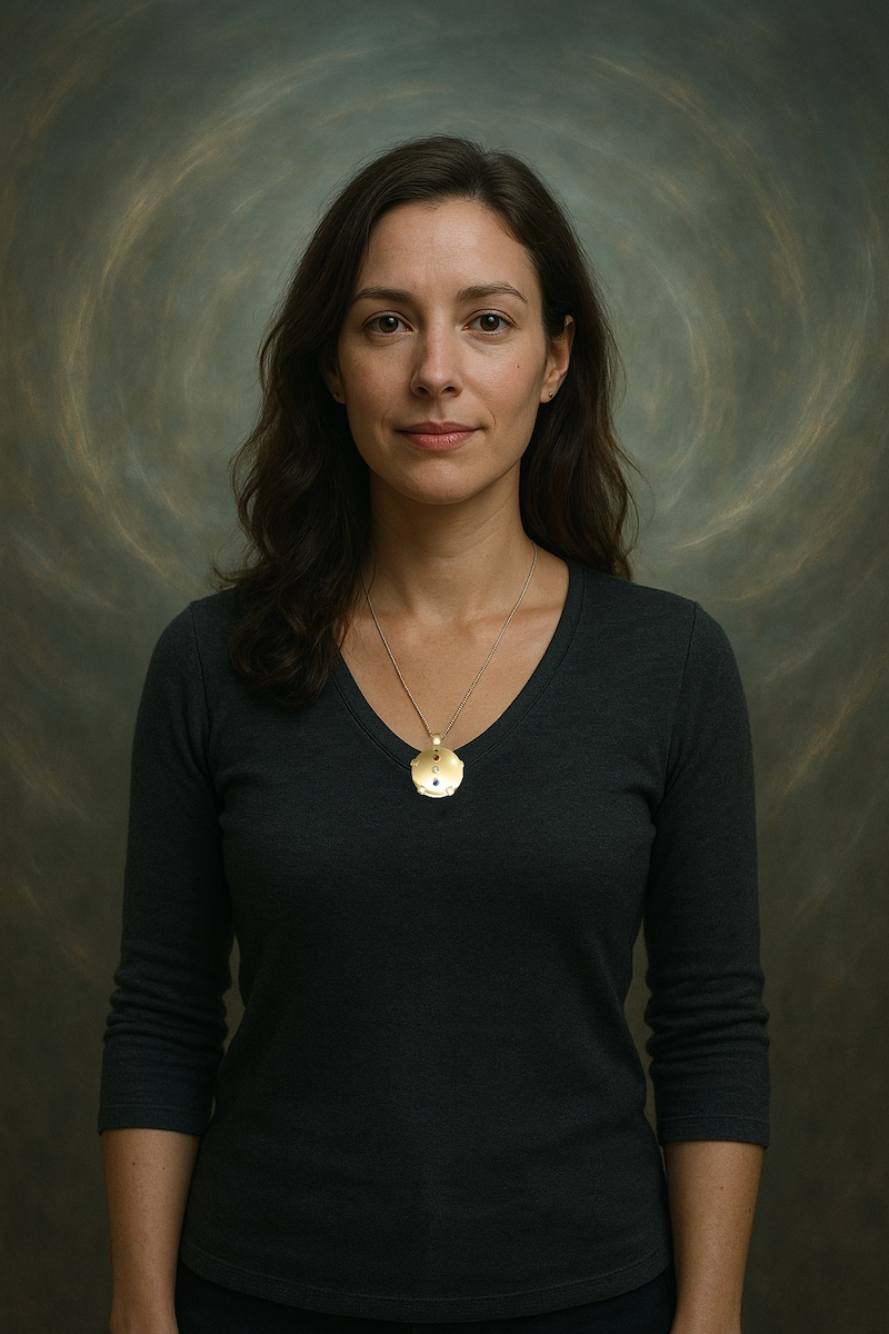 Calm empowered woman wearing BioElectric Shield