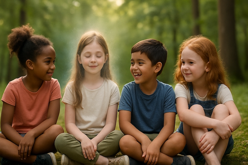 Sensitive intuitive children glowing with awareness