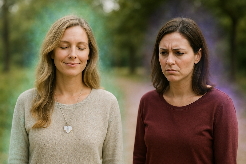 Positive and negative energy contrast between two people